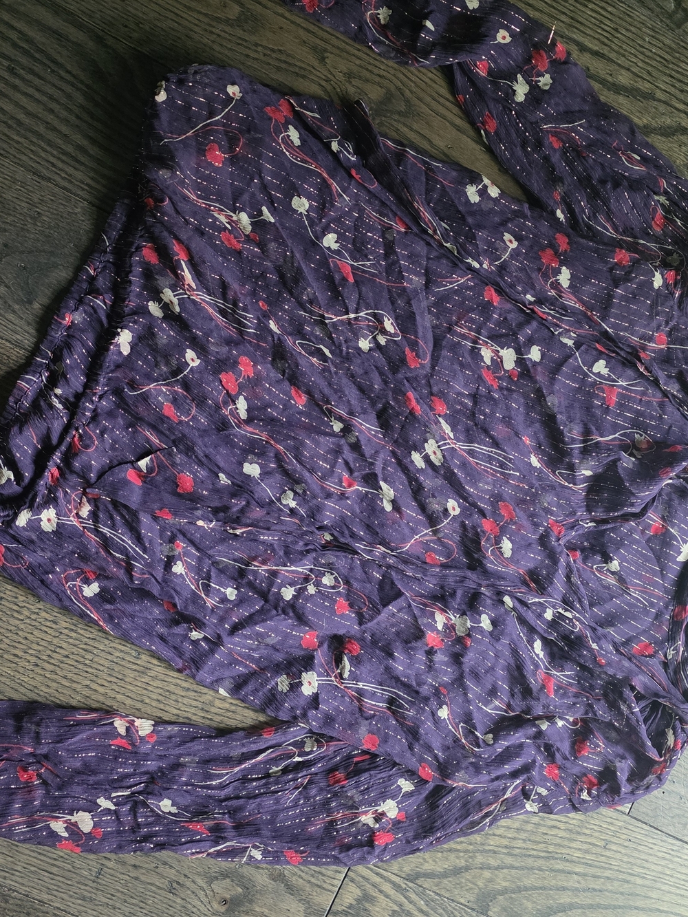 Purple Floral Lightweight Blouse